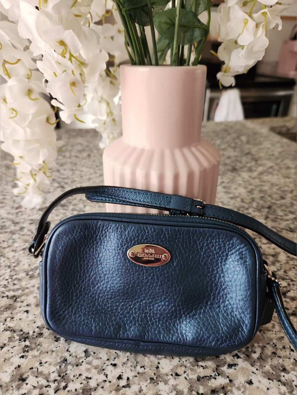 Vintage Coach Metallic Blue Small Bag